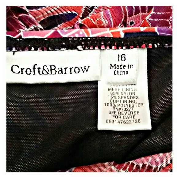 *SALE* Croft  &  Barrow Swim Top Purple Pink 16W - Picture 3 of 3